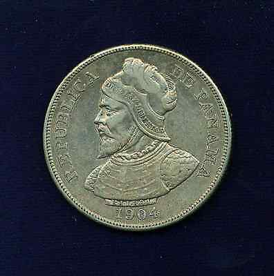 PANAMA  1904  50 CENTESIMOS SILVER COIN, XF