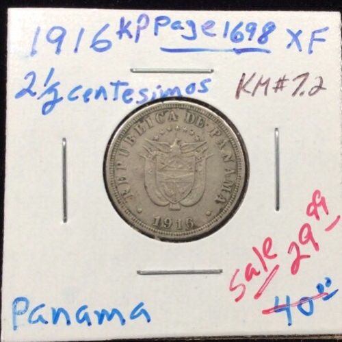 1916 Panama 2 1/2 Centesimos in XF Condition