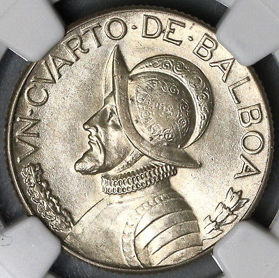 1930 NGC MS 61 Panama 1/4 Balboa Quarter Dollar Silver Coin (18120104C)