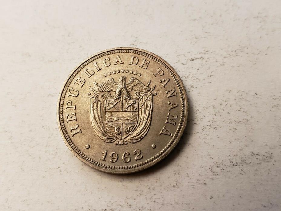 P 1962 Coin, 5 Centesimos of Panama, Republica, Balboa cinco