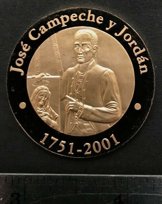 Puerto Rico 2001 Medalla SNPR Jose Campeche Y Jordan oro 