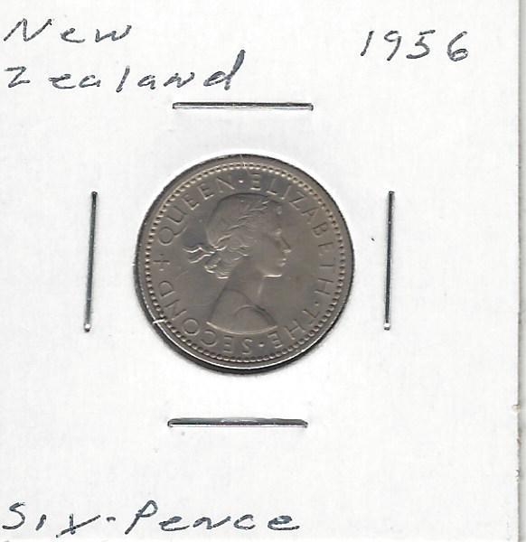 New Zealand 6 Pence, 1956