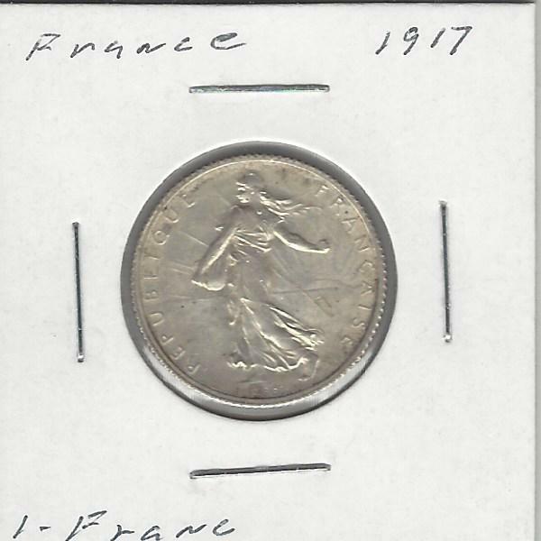 France 1 Franc, 1917, Silver