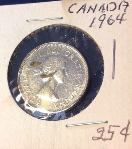 1964 Canada 25 cents Silver Coin 80% silver coin quarter (5.83 Grams .800 Silver