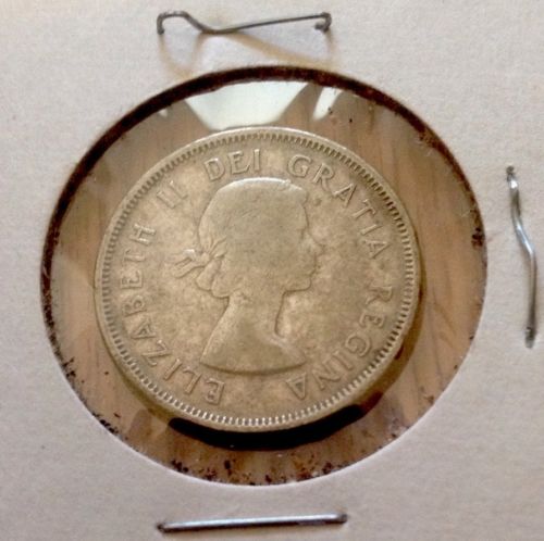 1959 Canada 25 cents Silver Coin 80% silver coin quarter (5.83 Grams .800 Silver