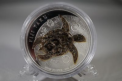 New Zealand Mint 2010 - 1 Oz Silver Coin Gilded Fiji Taku - Gold Plated