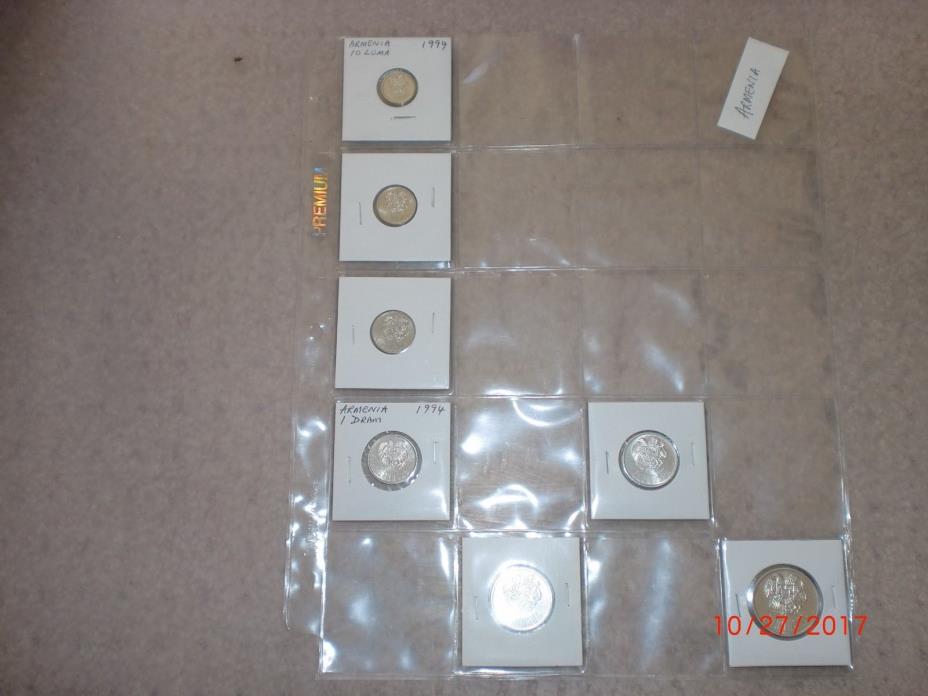 - ARMENIA - 7   COINS - 10,20,50 LUMA + 1,3,5,10 DRAMS - 1994 -  RARE -   #SH 5