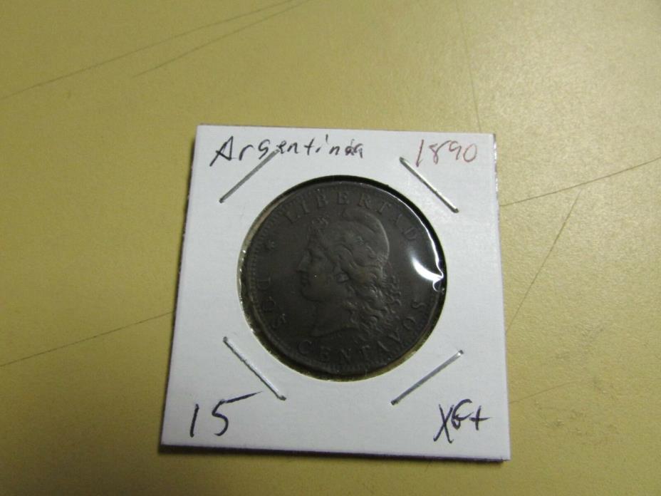 1890 Argentina 2 Centavos XF