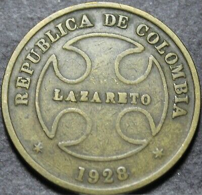 Lazareto Leper Colony (Colombia) 50 Centavos, 1928~Scarce~Free Shipping