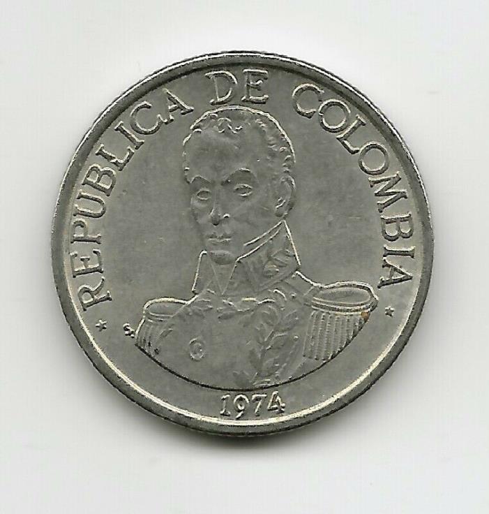 World Coins - Colombia 1 Peso 1974 Coin KM# 258.1