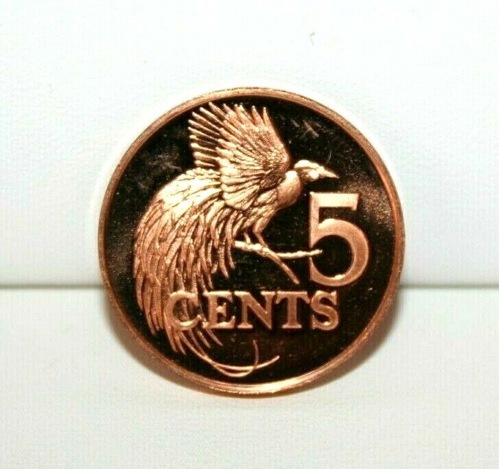 1975 FM Trinidad & Tobago 5 Cents Proof Coin KM #26