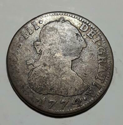 Bolivia 1774 PTS JR  Silver 2 Reales KM53 Better Date!