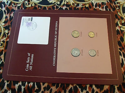 Coin Sets of All Nations Guyana w/card 1985 - 1986 UNC purple stamp 10 cent 1986