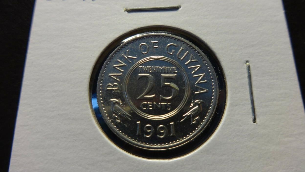 Guyana  1991  25 Cents * *National Bird* coin 21.85 mm