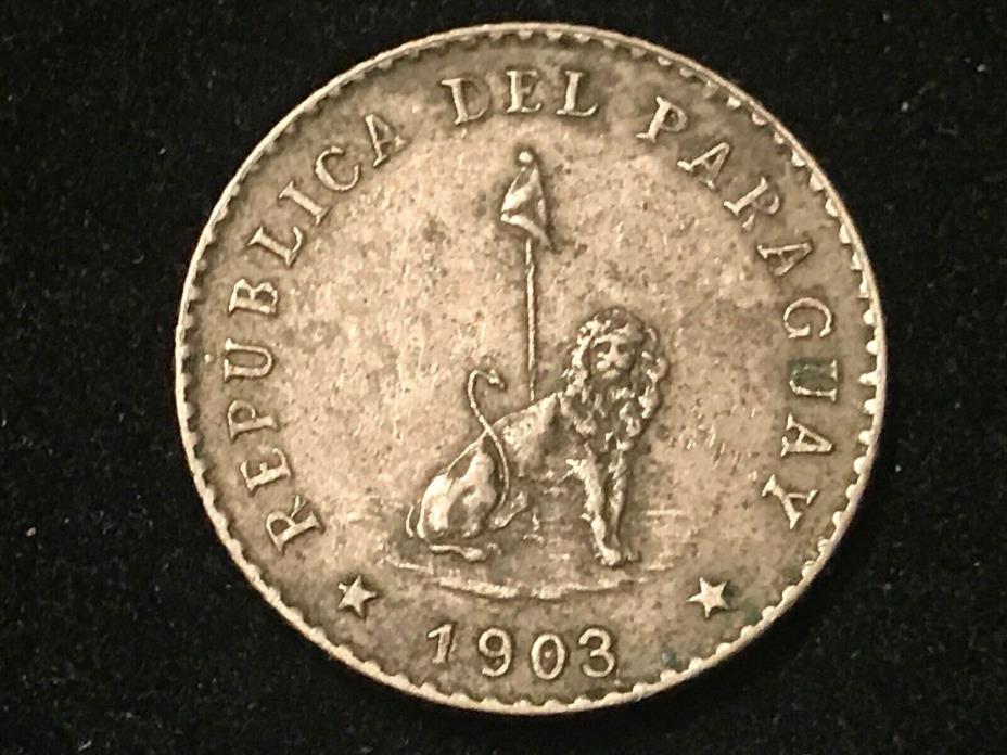 T2: Paraguay - 10 Centavos 1903 KM# 7. Copper / Nickel