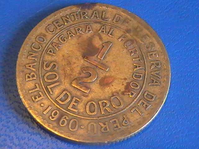 PERU 1960 Peru 1/2 Sol El Banco Central De Peru Paraga Al Portador