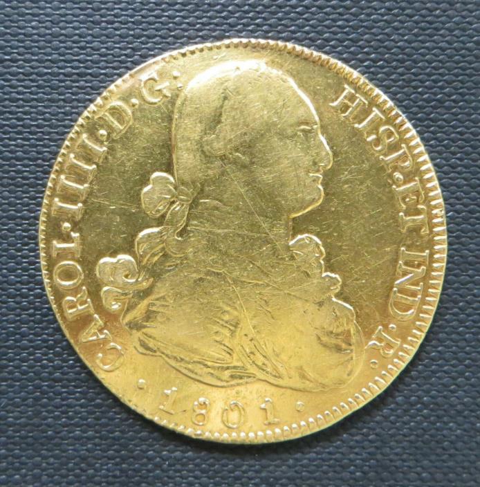 BOLIVIA (as Spanish colony) TSP 1801 AD   (gold 8 Escudos)