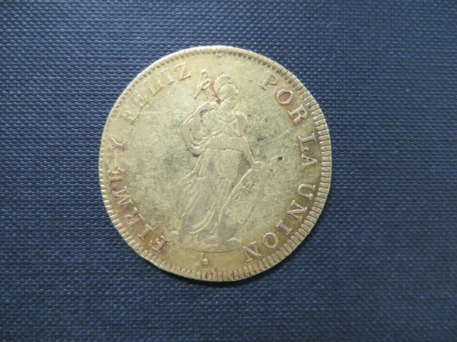 PERU: Republic: 1826 M.M  gold 8 Escudos