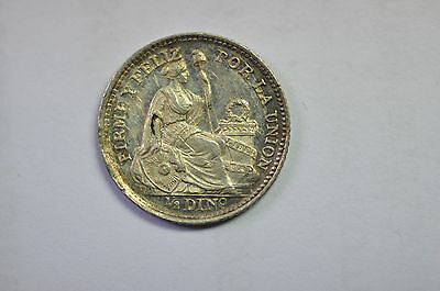 mw8629 Peru; Silver 1/2 Dinero  1911 FG   Choice BU  KM#206.2