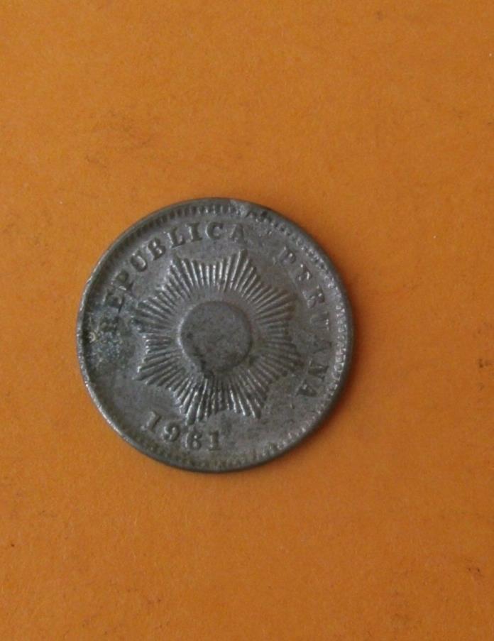 1963 Un Centavos Coin From Peru