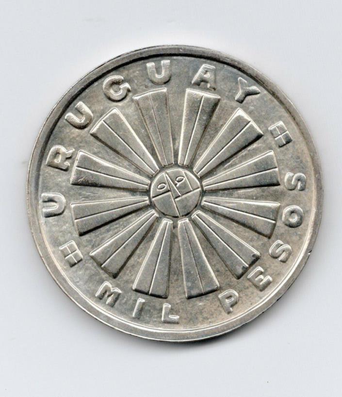 Uruguay Silver Uncirculated 1969 1000 Pesos-Lot D2