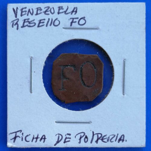 Venezuela Ficha de HACIENDA, copper Token countermarked FO, scarse