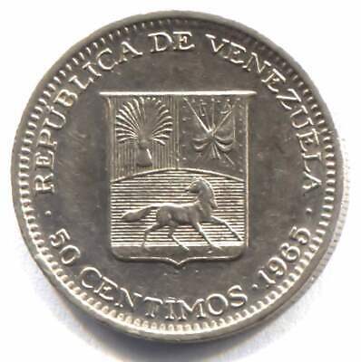 1965 Venezuela 50 Centimos Coin - Fifty Cents - Republica De Venezuela