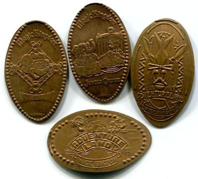 Magic Kingdom Adventureland Area Collection Of 4 Copper Souvenir Pressed Pennies