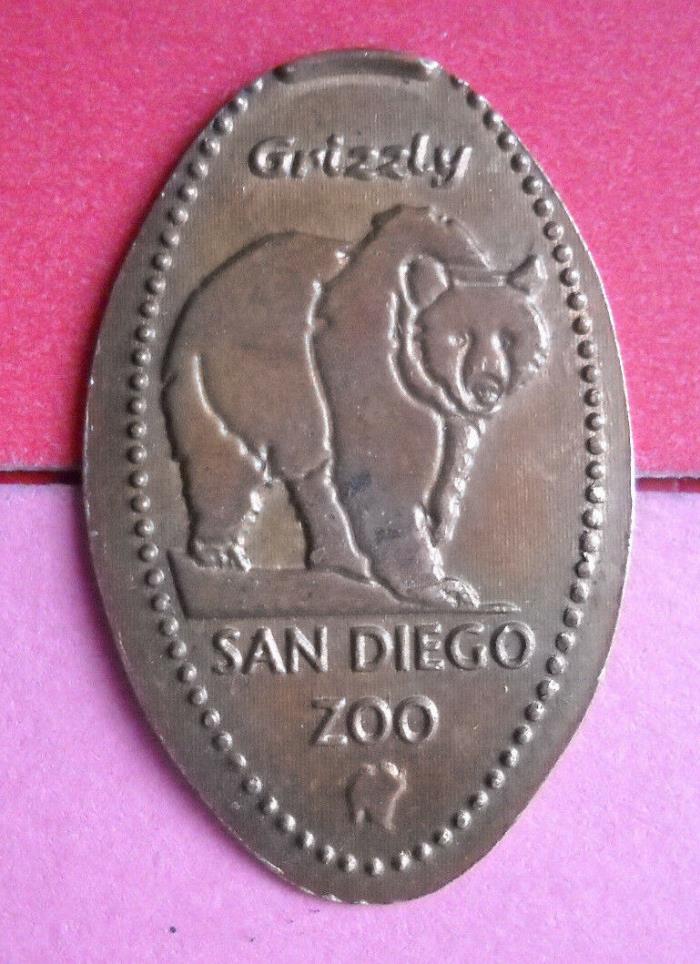 San Diego Zoo elongated penny California USA cent Grizzly Bear souvenir coin