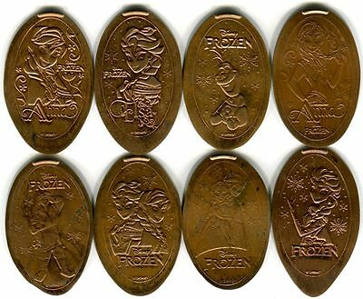 Disney's Frozen Collection Of Eight All Copper Pressed Pennies Anna, Elsa, Olaf!
