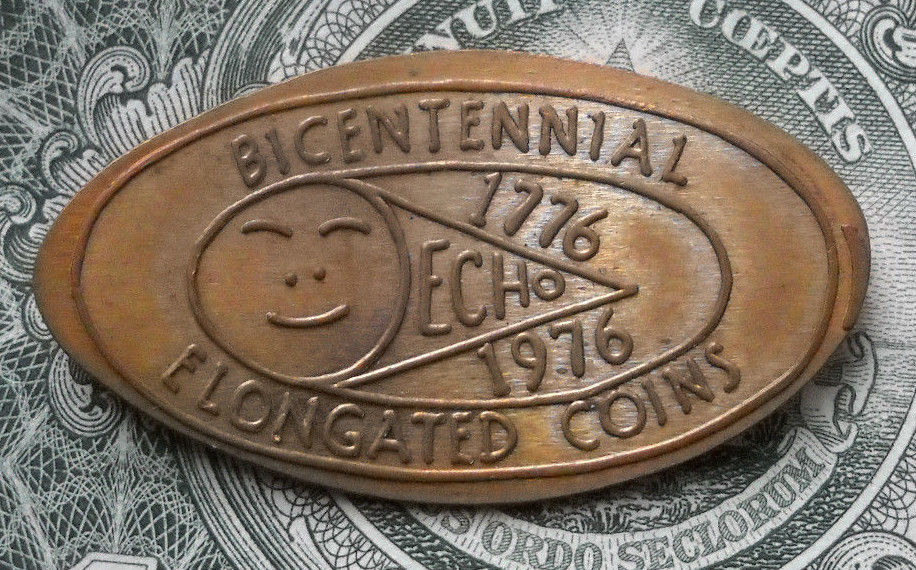 ECHO elongated penny USA cent Bicentennial 1776 1976 souvenir coin