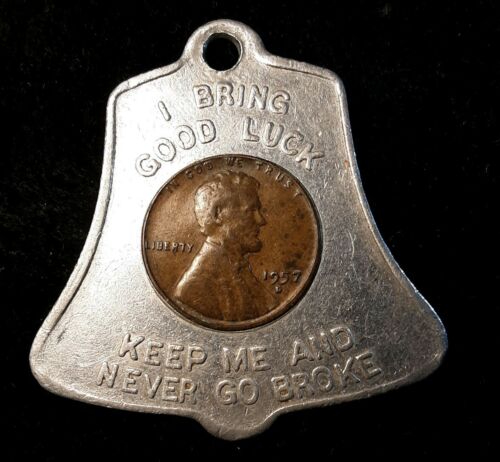 1957-D Encased Washington, D.C. Lincoln Wheat Head Penny.I Bring Good Luck Penny