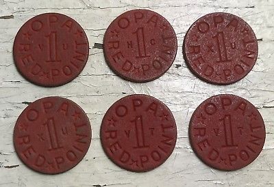 Vintage OPA Red Point WWII Ration Tokens Coins World War II BK