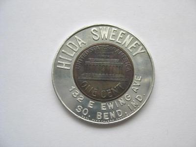 1960 LINCOLN ENCASED CENT - HILDA SWEENY - INDIANA