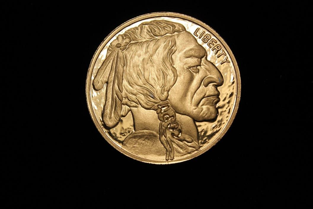 2010 $50 GOLD BUFFFALO FANTASY COIN, NOT REAL COIN, PROOF LIKE FINISH, 39MM SIZE