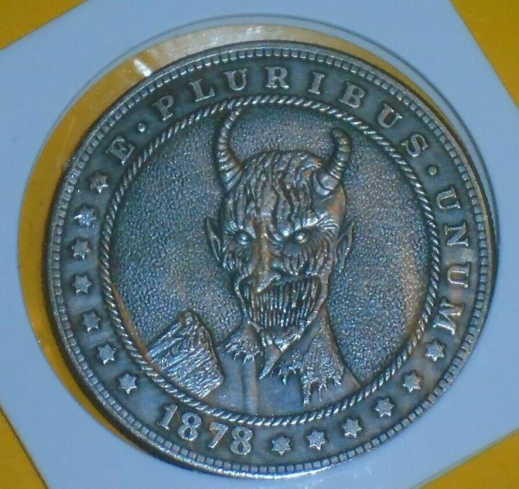 Dollar Size Hobo HALLOWEEN Satan Devil Lucifer Demon Novelty Fantasy Coin 1899-P