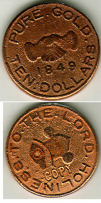 1849 MORMON $5.00 GOLD FANTASY COIN