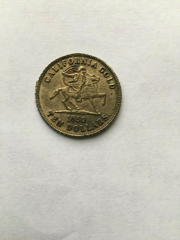 1850 BALDWIN & CO. CALIFORNIA GOLD TEN DOLLAR TOKEN