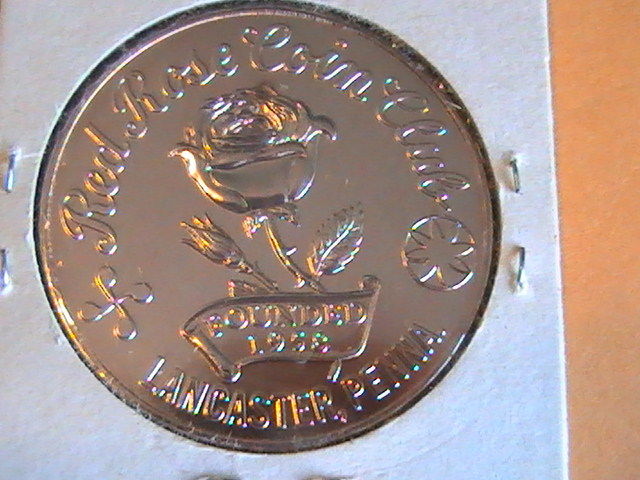 RED ROSE COIN CLUB LANCASER PA. 1968 CITY INCORPORATED 1813 39mm
