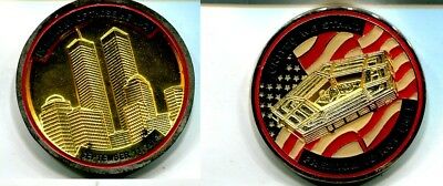 UNITED WE STAND 911 TWIN TOWERS MEDAL BU 9078K