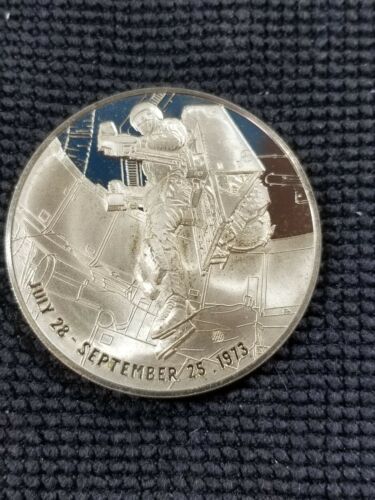 1973 SKYLAB II MANNED SPACE FLIGHT STERLING SILVER COMMEMORATIVE COIN
