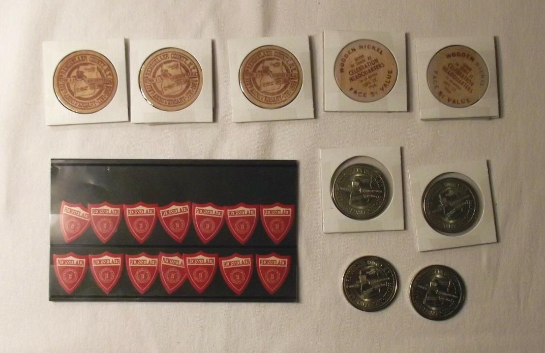Rensselaer County, NY, Sesquicentennial 1791 - 1966 Wood Nickels, Coins & Stamps