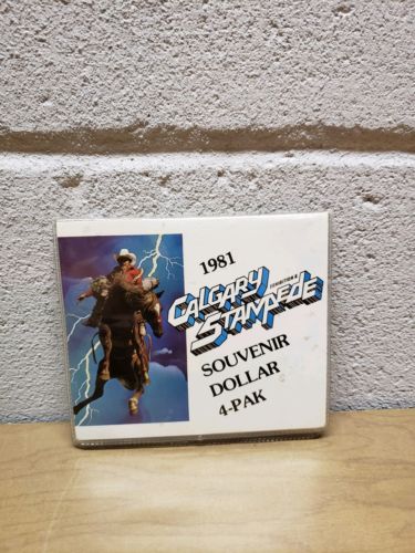 1981 Calgary Stampede Souvenir Dollar 4-pak-