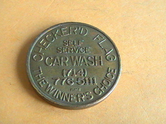 TOKEN CHECKER'D FLAG CAR WASH TOKEN SELF SERVICE THE WINNER'S CHOICE