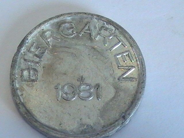 TOKEN Vintage Biergarten 1981 $.25 Coin Token
