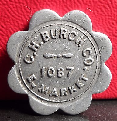 Very Rare C. H. Burch Co. 15c In Trade 90 deg Rotated Rev. Akron Ohio Token