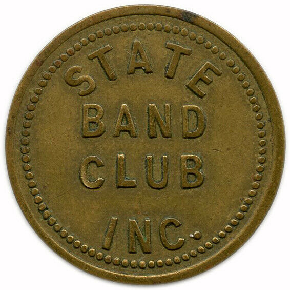 1937 State Band Club Inc. New Bedford, Massachusetts MA 10¢ Trade Token