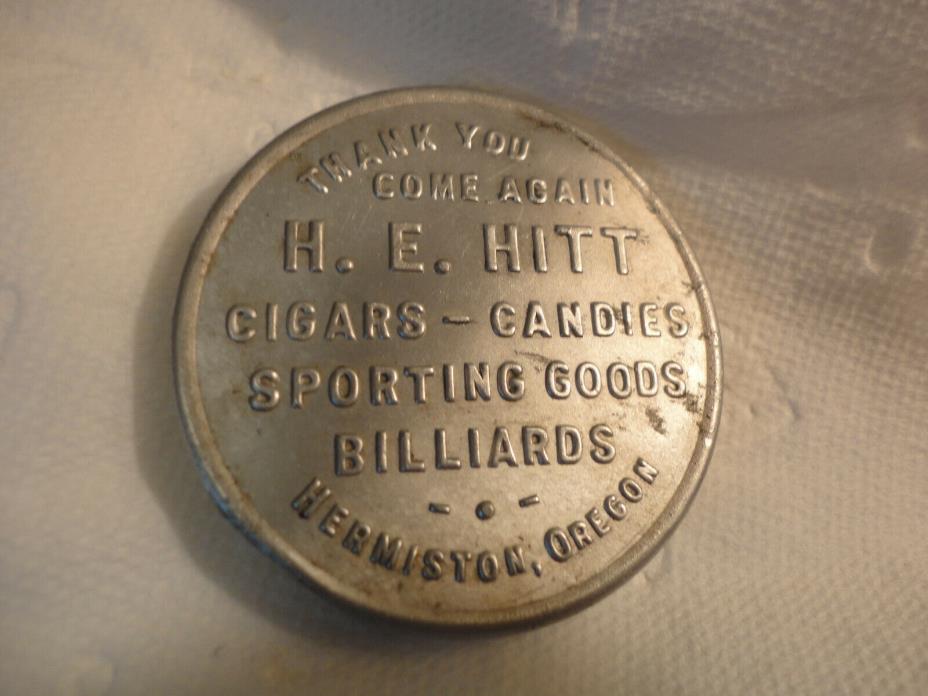 Rare Token Cork Holder Cigars Sporting Goods Billiards Antique Vtg Hermiston OR.