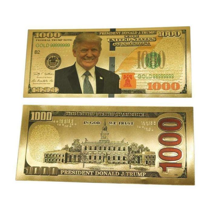 Gold Plated Commemorative Note Dollar US Bill Donald Trump US SELLER
