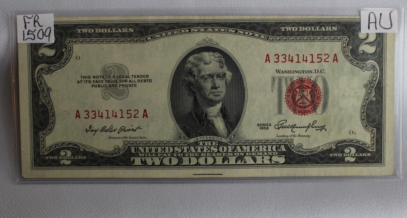 1953 CU $2 Two Dollar Red Seal Paper Money 4152 FR#1509